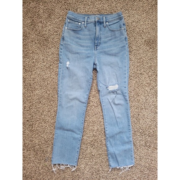 Madewell Perfect Vintage Jean Jeans Coffey Distressed Light Blue Skinny Size 27 - Picture 1 of 6